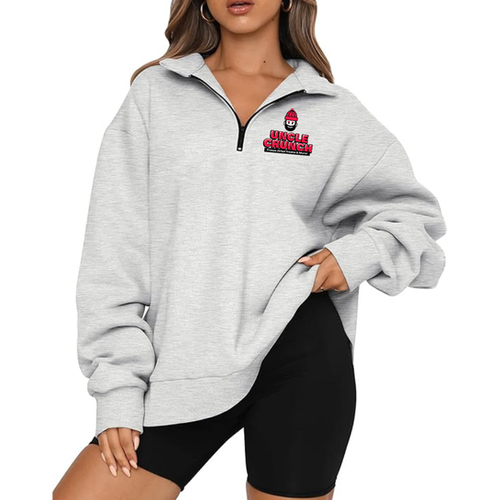 Uncle Crunch Oversized Half Zip Pullover Sweatshirt
